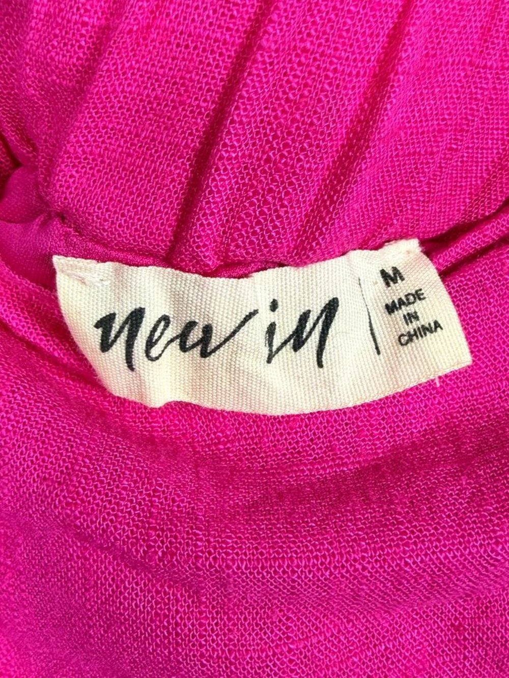 New In Hot Pink Linen Blend Ruffle Mini Dress Medium Cottagecore - Picture 9 of 11